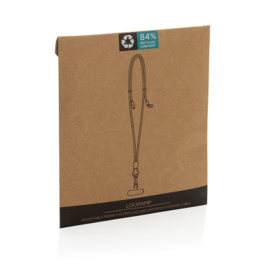Logo trade promotional items image of: LoopAmp RCS RPET adjustable phone cord with 60W cable