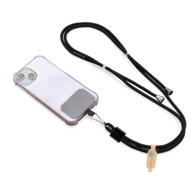 Logo trade promotional products image of: CarryLoop RCS recycled PET adjustable phone holder lanyard