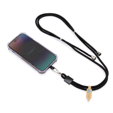Logo trade promotional product photo of: CarryLoop RCS recycled PET adjustable phone holder lanyard
