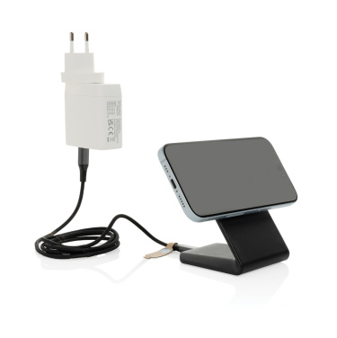 Logotrade corporate gift image of: VoltPerch RCS recycled plastic 15W magnetic wireless charger