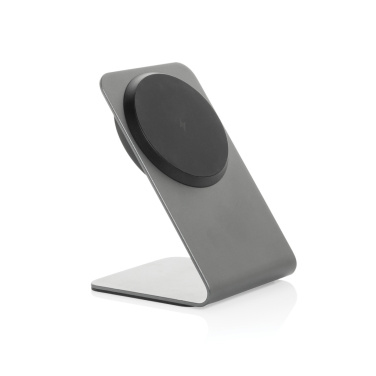 Logo trade promotional items picture of: Terra aluminium 15W magnetic wireless charging phone stand