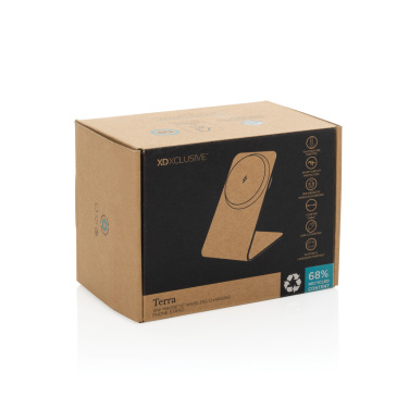 Logo trade promotional merchandise photo of: Terra aluminium 15W magnetic wireless charging phone stand