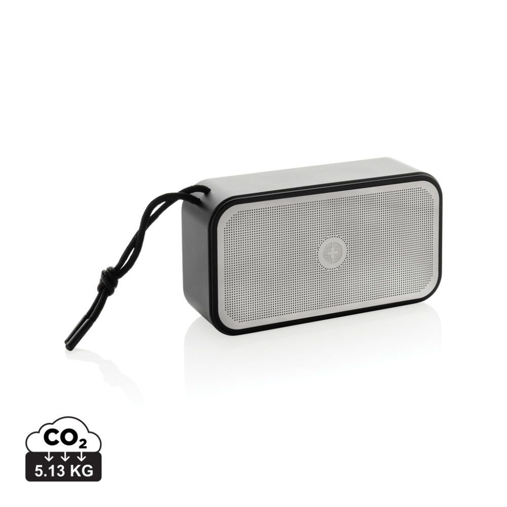 Logo trade promotional product photo of: Swiss Peak RCS recycled aluminium 10W bass speaker