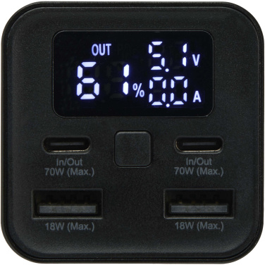 Logotrade promotional giveaway image of: Acamar 20.000 mAh 70W recycled aluminium laptop power bank