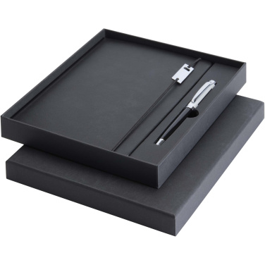 Logotrade promotional item picture of: Legato Elegance A5 hard cover notebook and rollerball pen set