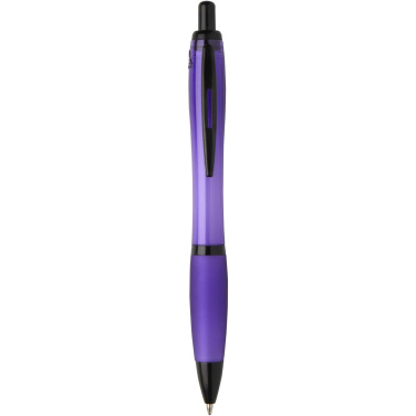 Logotrade promotional product image of: Nash recycled plastic ballpoint pen with black trims (black ink)