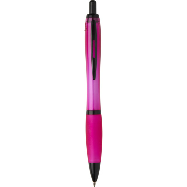 Logo trade promotional gift photo of: Nash recycled plastic ballpoint pen with black trims (black ink)