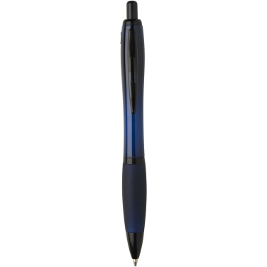 Logo trade advertising product photo of: Nash recycled plastic ballpoint pen with black trims (black ink)