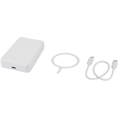 Logo trade corporate gifts picture of: Acrab 10.000 mAh 15W magnetic wireless power bank with 20W PD - made from recycled plastic