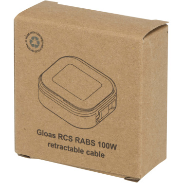 Logo trade advertising products image of: Gloas 5-in-1 recycled retractable data sync and 100W fast charge cable with smartphone tool kit