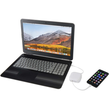 Logo trade corporate gifts picture of: Gloas 5-in-1 recycled retractable data sync and 100W fast charge cable with smartphone tool kit