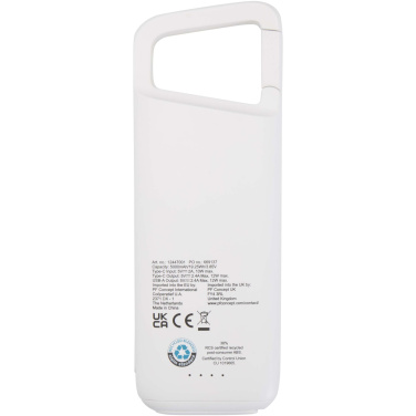 Logotrade promotional giveaways photo of: Alkes 5000 mAh 12W recycled plastic water resistant power bank with carabiner