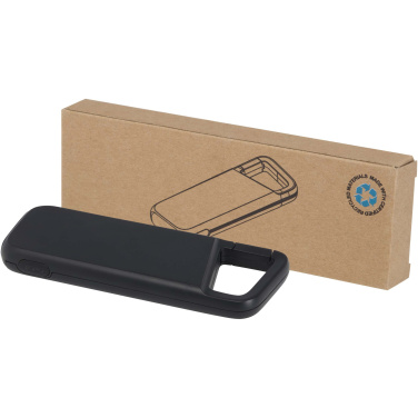 Logo trade promotional giveaways picture of: Alkes 5000 mAh 12W recycled plastic water resistant power bank with carabiner