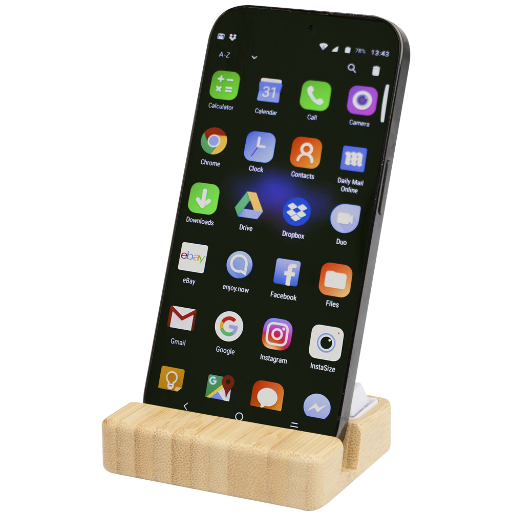 Logotrade promotional item image of: Algol recycled plastic phone stand and fidget toy with bamboo details