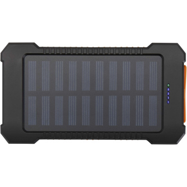 Logo trade advertising products image of: Altair 5000 mAh 10W recycled plastic rugged solar power bank with built-in torch