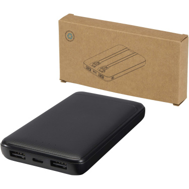 Logo trade advertising product photo of: Adhil 10.000 mAh 10W recycled plastic power bank with 2 built-in cables
