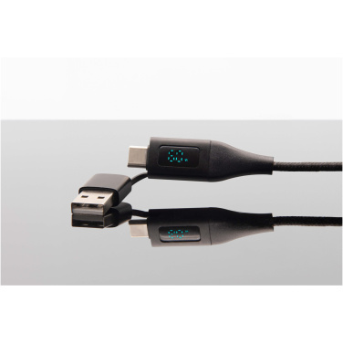 Logotrade promotional product image of: SCX.design C51 60W 5-in-1 rPET fast charging cable with display