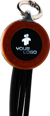 Logotrade corporate gifts photo of: 4-in-1 cable with elighted logo in a wooden casing