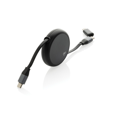 Logotrade promotional merchandise image of: Terra RCS recycled aluminium retractable 240W 2-in-1 cable