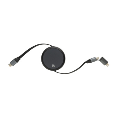 Logotrade promotional merchandise image of: Terra RCS recycled aluminium retractable 240W 2-in-1 cable