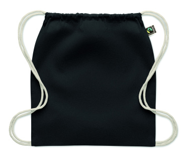 Logo trade promotional giveaways image of: Drawstring bag Fairtrade 180gr