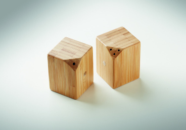 Logo trade promotional items image of: Bamboo salt & pepper set
