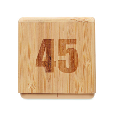 Logo trade promotional merchandise photo of: Bamboo twist snooze timer