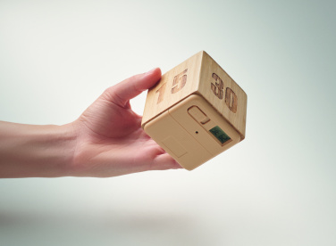 Logo trade advertising products picture of: Bamboo twist snooze timer