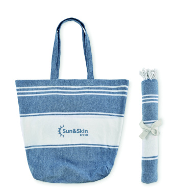 Logo trade business gifts image of: Beach bag with hammam towel