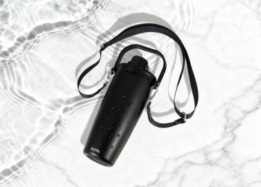 Logo trade corporate gifts image of: Avira Ayala RCS re-steel duosip lockable crossbody tumbler