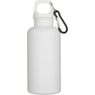 Logotrade promotional giveaway picture of: Oregon 400 ml solid colour RCS recycled plastic water bottle with carabiner
