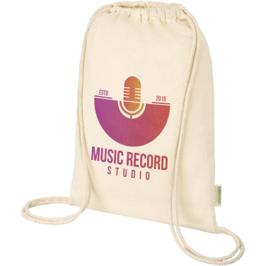 Logo trade advertising products image of: Odisha 100 g/m² OCS organic drawstring bag 5L
