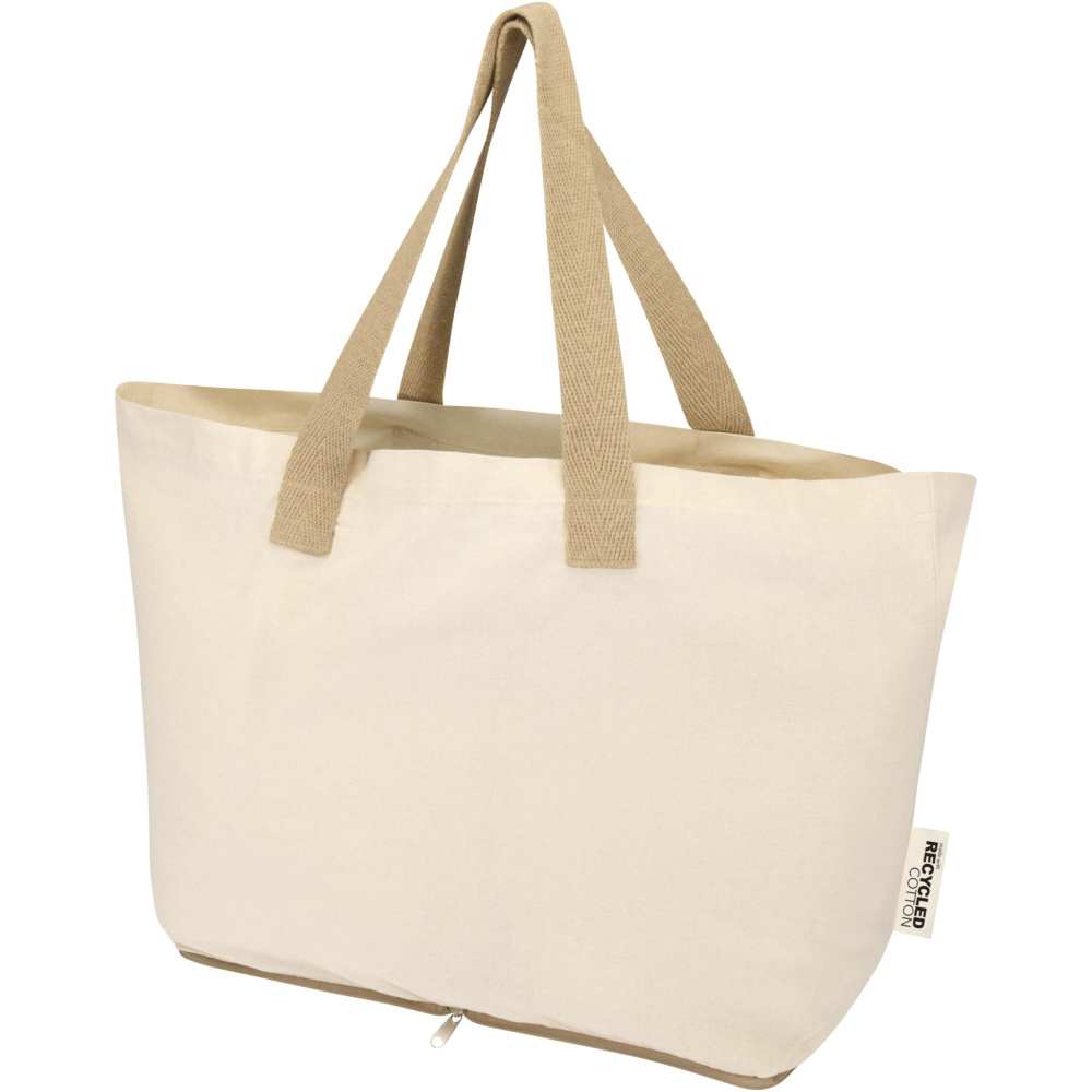 Logo trade promotional merchandise picture of: Sierra 140 g/m² GRS recycled foldable cotton tote bag 7L