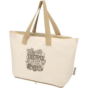Logo trade promotional giveaways image of: Sierra 140 g/m² GRS recycled foldable cotton tote bag 7L