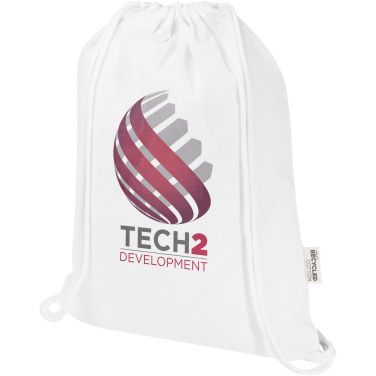 Logo trade promotional items picture of: Peru Blend 180 g/m² GRS recycled drawstring bag 5L