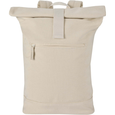 Logo trade business gifts image of: Recanvas 14” GRS recycled rolltop backpack 16L