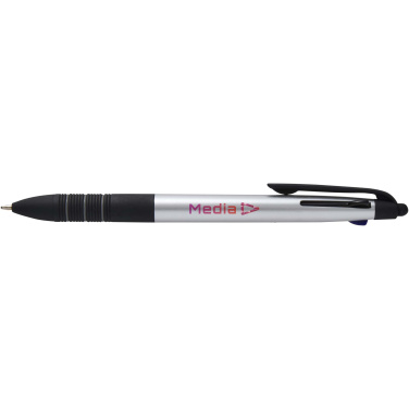 Logo trade promotional products image of: Trine 3-ink RCS recycled ballpoint pen with stylus