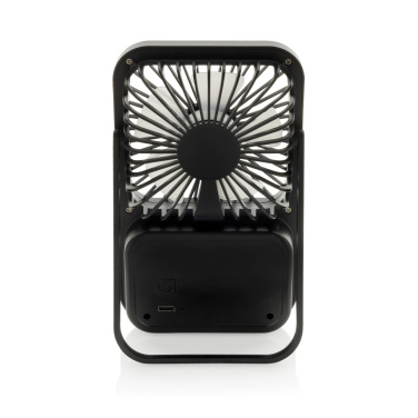 Logo trade promotional products image of: Aervina RCS recycled plastic re-chargeable desk fan