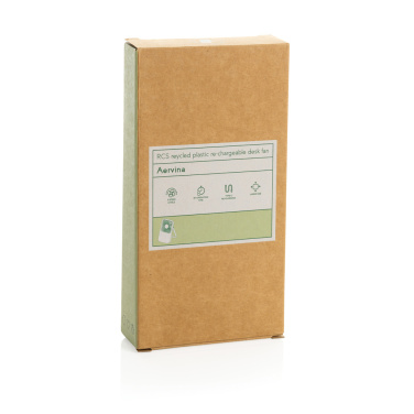 Logotrade promotional giveaways photo of: Aervina RCS recycled plastic re-chargeable desk fan