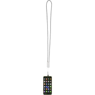 Logotrade corporate gift picture of: Anser recycled plastic smartphone lanyard with 27W 5-in-1 built-in cable