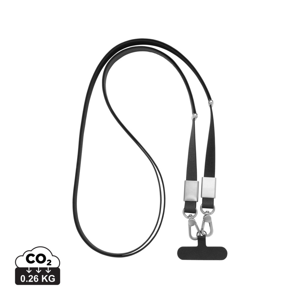 Logotrade promotional merchandise image of: Nivo RCS recycled PET Crossbody lanyard