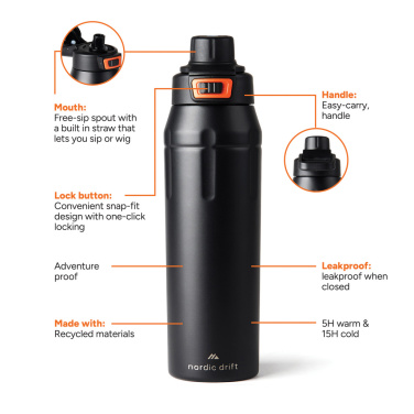 Logotrade promotional product image of: Nordic Drift Trail RCS Insulated Lockable Sports Bottle