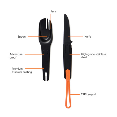 Logo trade promotional merchandise picture of: Nordic Drift Trail 4 in 1 outdoor cutlery