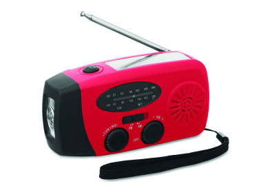 Logo trade promotional merchandise image of: Portable radio SOS with LED torch
