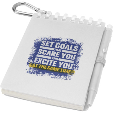 Logotrade promotional giveaway image of: Lig Mini recycled outdoor soft cover notebook and ballpoint pen set (black ink)