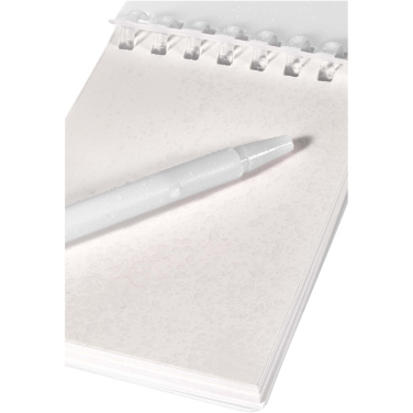 Logo trade promotional item photo of: Lig Mini recycled outdoor soft cover notebook and ballpoint pen set (black ink)