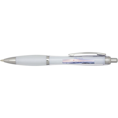 Logo trade promotional merchandise image of: Nash RCS recycled plastic ballpoint pen with coloured barrel and grip (blue ink)