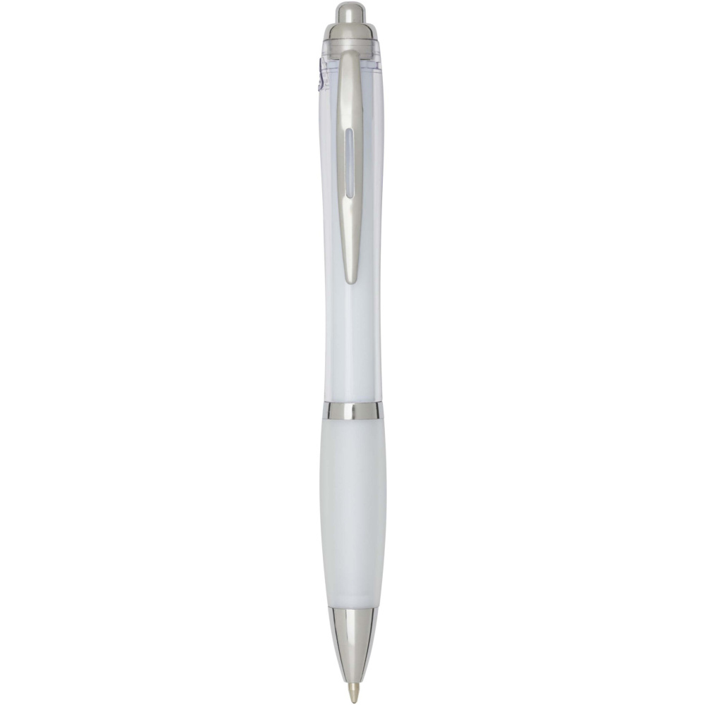 Logo trade advertising products image of: Nash RCS recycled plastic ballpoint pen with coloured barrel and grip (black ink)