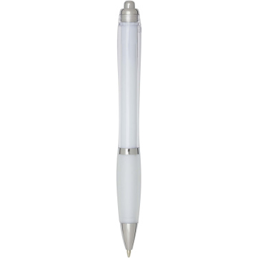 Logo trade business gifts image of: Nash RCS recycled plastic ballpoint pen with coloured barrel and grip (black ink)