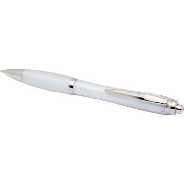 Logotrade corporate gift picture of: Nash RCS recycled plastic ballpoint pen with coloured barrel and grip (black ink)